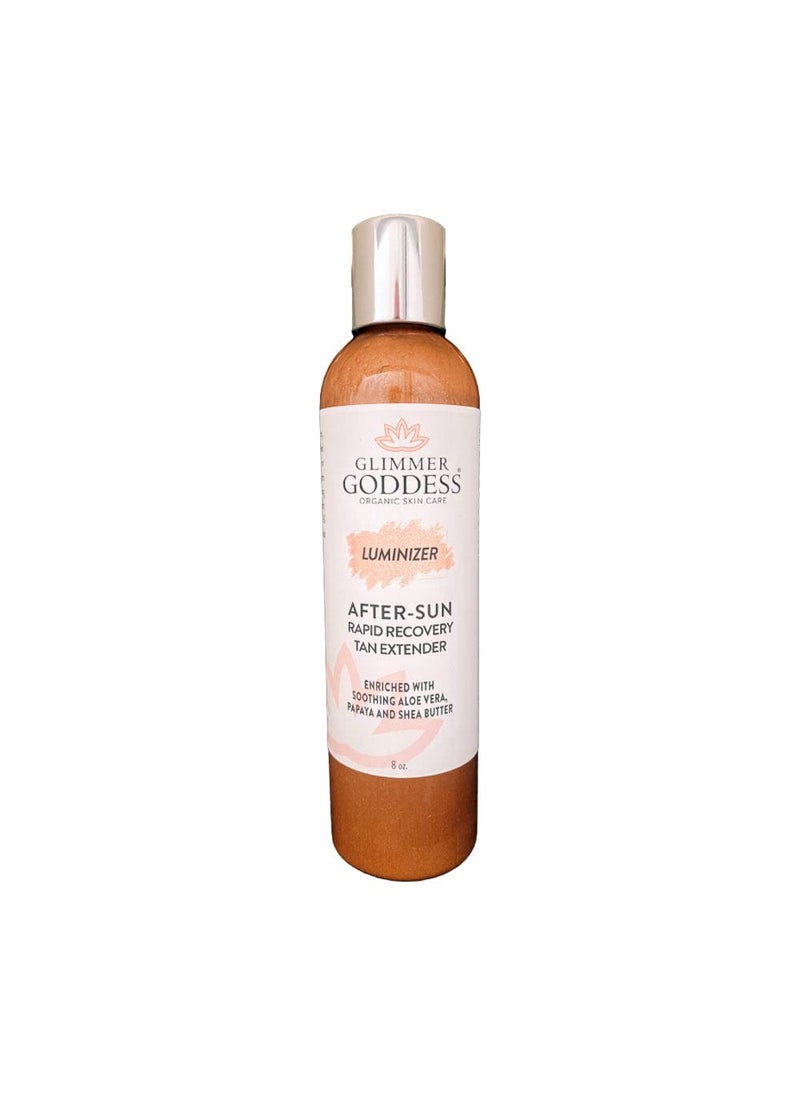 glimmer goddess GLIMMER GODDESS Organic After Sun Shimmer Lotion  Aloe Vera Pineapple Shea Butter Papaya  Soothing and Hydrating 