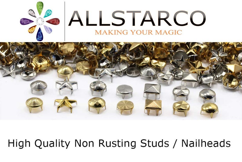 Allstarco Silver Box Diamond Bedazzler Refill Studs Non Rusting Nailheads Fabric Garment Embelishments - 100 Pieces (Size 30, Box Diamond/Silver) - Image 5