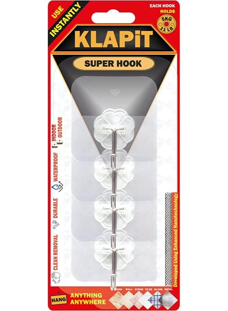 3M KLAPiT Super Hook Clear 4pcs SH-CLEAR