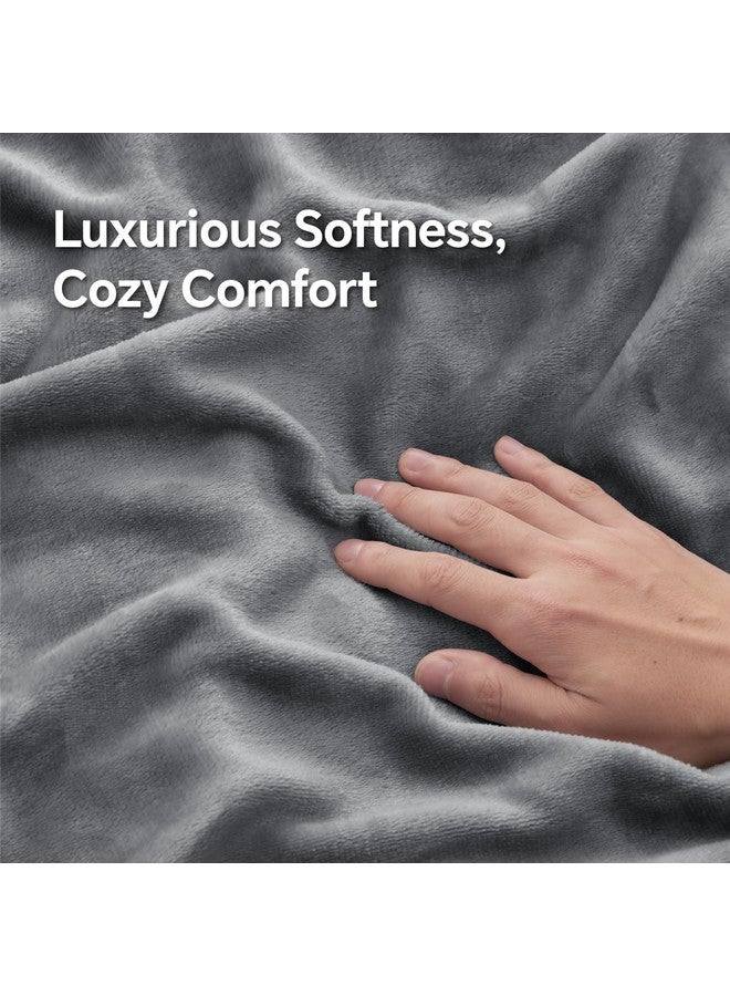 BEDELITE Flannel Pillowcases Standard Set of 2, Super Soft Fleece Pillow Case Cover with Zipper for Bedroom, Sofa, Couch,Luxury Cozy Fuzzy Velvet Pillow Shams for All Seasons(20x26 Inches, Gray) - Image 4