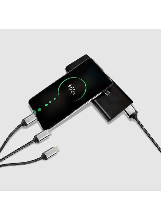 4-in-1 Back-lit Universal Charging Cable - Nylon Braided Multi-Sync Cord for Type-C, Micro-USB & Lightning - High Durability (1.2m) - Image 3