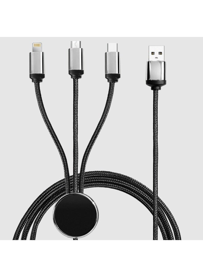 4-in-1 Back-lit Universal Charging Cable - Nylon Braided Multi-Sync Cord for Type-C, Micro-USB & Lightning - High Durability (1.2m) - Image 1