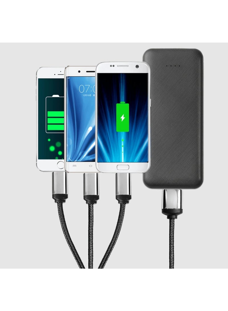 4-in-1 Back-lit Universal Charging Cable - Nylon Braided Multi-Sync Cord for Type-C, Micro-USB & Lightning - High Durability (1.2m) - Image 2