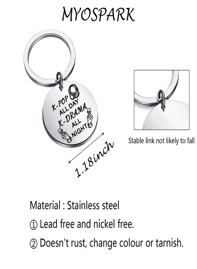 MYOSPARK K-Drama Lover Gift Korean Music Lover Gift Korean Music All Day K-Drama All Night Keychain (Pop Night KC) - Image 2
