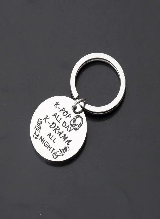 MYOSPARK K-Drama Lover Gift Korean Music Lover Gift Korean Music All Day K-Drama All Night Keychain (Pop Night KC) - Image 3