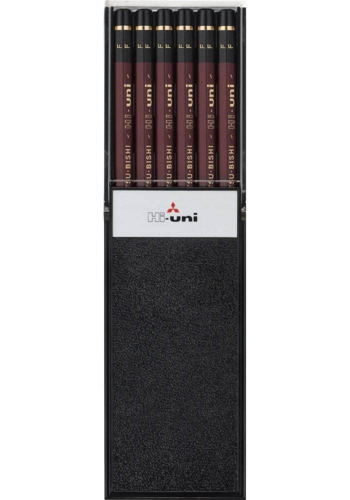 Uni Wooden Pencil, F, Box of 12 - High-Quality Graphite Writing Instruments - Image 1