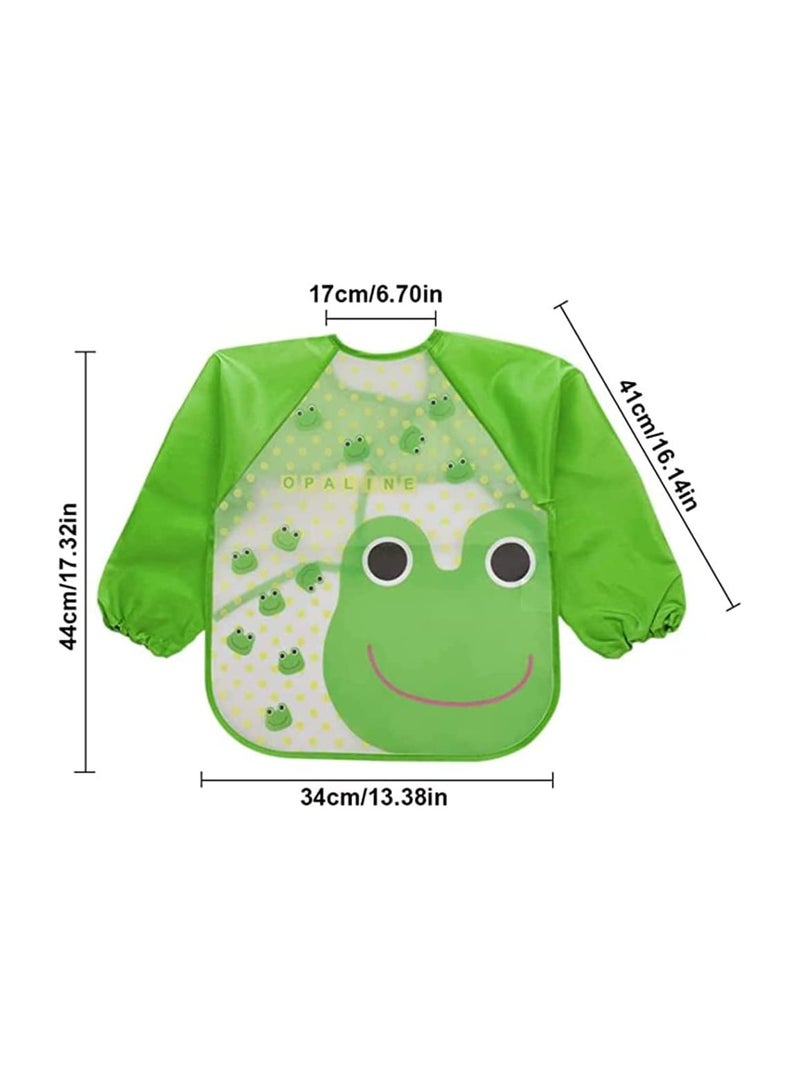 Long Sleeve Baby Bibs for 6-36 Months Unisex Waterproof Feeding Bibs for Infant Child Toddler, Wipeable Stain, Washable, Lightweight, Stain and Odor Resistant, 4 Pack - Image 5