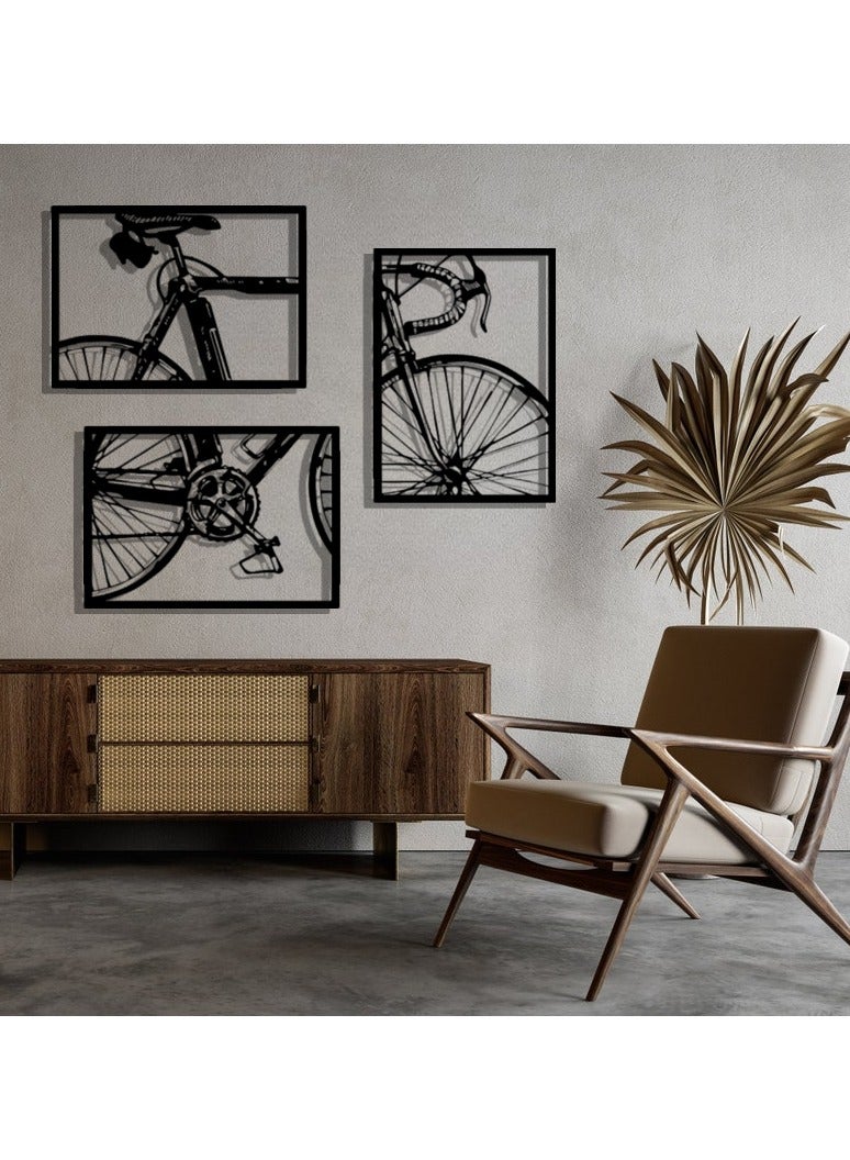 Metal 3 Pcs SET of Bicycle Metal Wall Art Frame  - Image 5