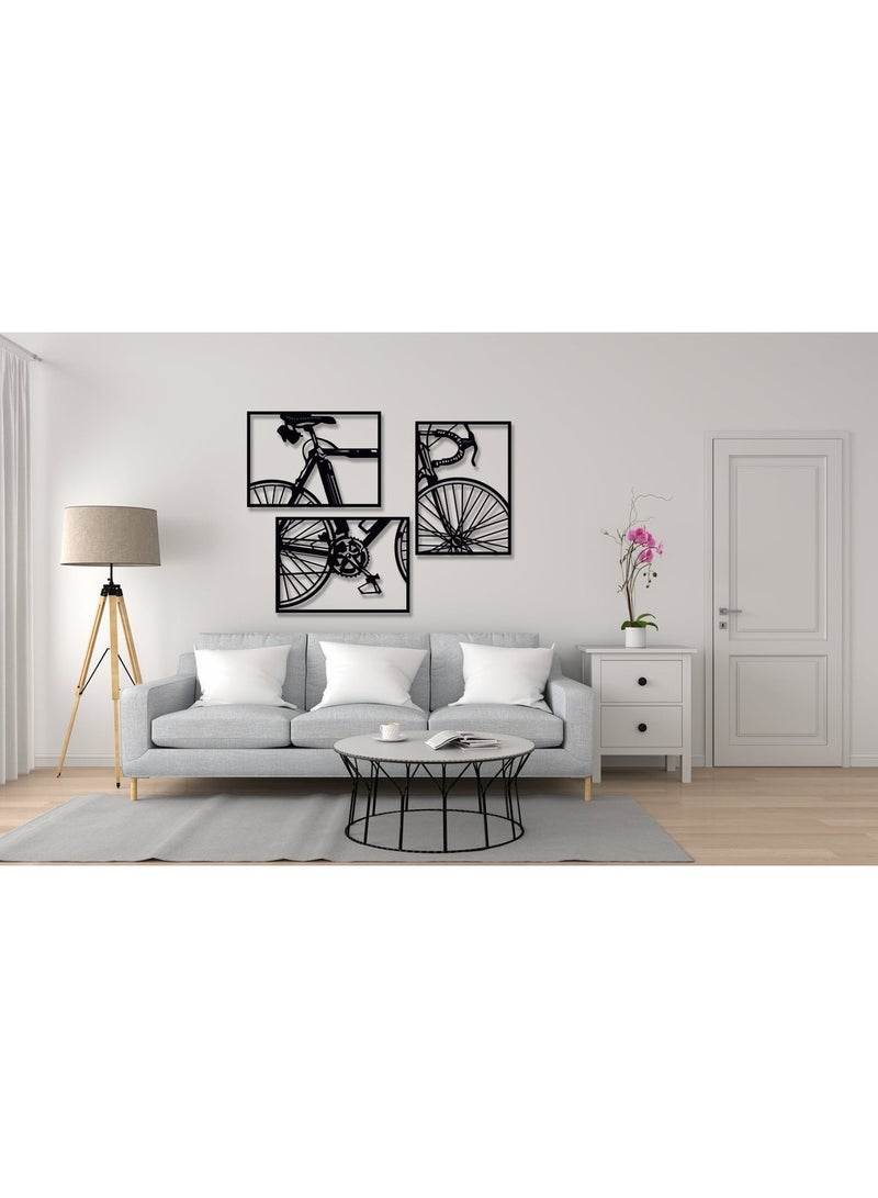 Metal 3 Pcs SET of Bicycle Metal Wall Art Frame  - Image 4