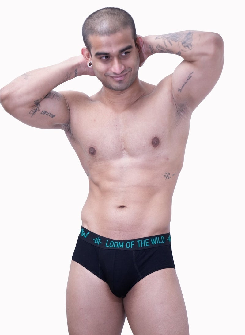 Loom of the wild 3 Pack Men’s Premium Organic Bamboo Cotton Briefs – Dark Collection (Black, Caribbean Sea & Green) | Ultra-Soft Bamboo Cotton Underwear for Men | Antibacterial, Anti-Odour, Breathable & Moisture-Wicking | No Ride-Up, Gentle Stretch | Designed in UAE for the Hot & Humid Gulf Climate | Everyday Comfort for Work, Gym & Travel - Image 2