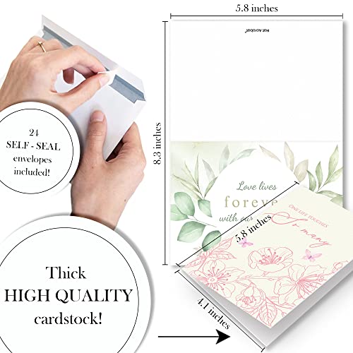 Hat Acrobat Sympathy Cards Bulk with 8 Unique Designs 3pcs Each - 24 Double Sided Sympathy Cards with Envelopes for Your Business - Perfect Condolence Cards with Envelopes (24) - Image 3