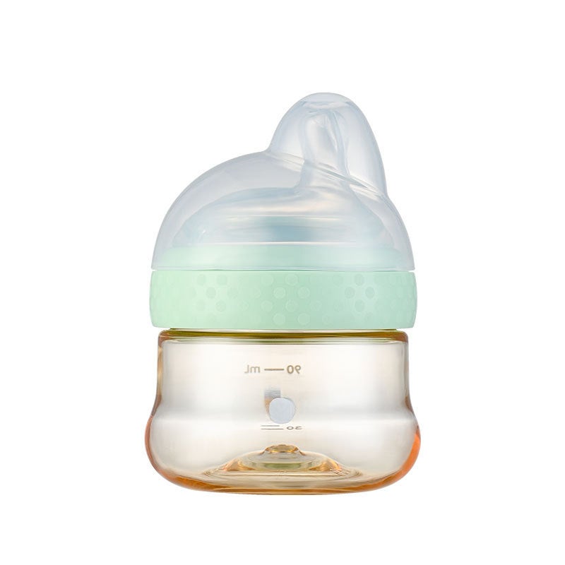 Aidoqi newborn baby wide-caliber glass bottle anti-choking anti-flatulence PPSU bottle baby bottle 90ml(PPSU-Green -90ml) - Image 1