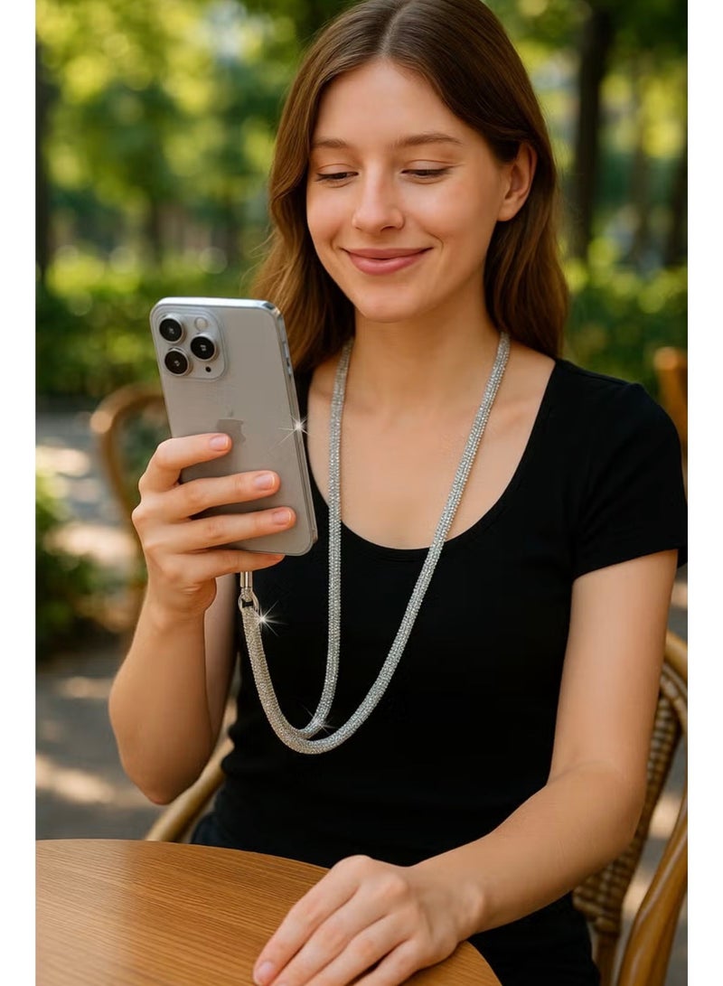 Shein Long Rhinestone Mobile Chain Combines luxury and elegance to protect your phone - Image 1