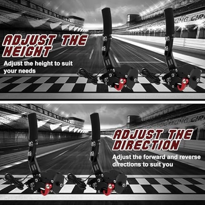 rayihni PC RACING GAME USB HANDBRAKE FOR 16-BIT SIM - COMPATIBLE WITH G27, G29, G920, G923, T500, T300 - LINEAR HANDBRAKE WITH FIXING CLIP AND PLATE - Image 2