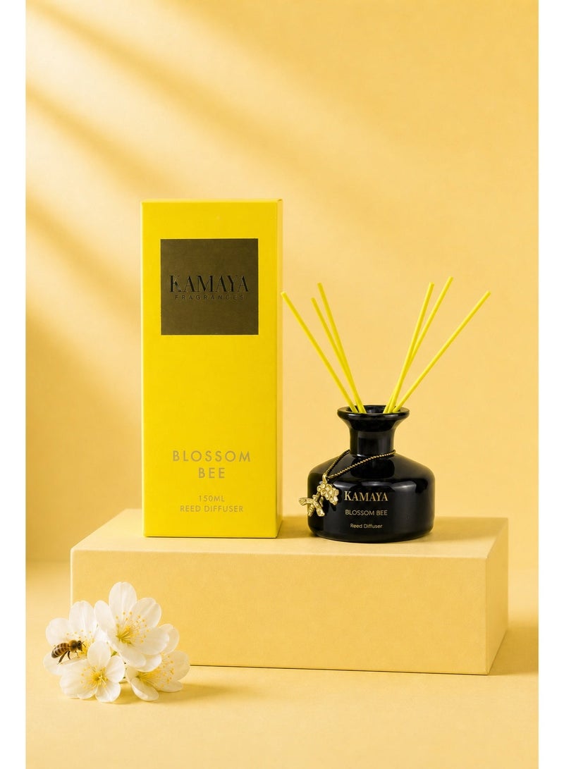 KAMAYA Blossom Caboodle Blossom Bee 150 ml Reed Diffuser | Honeysuckle Fragrance in Bright Color Gift Box | Perfect for Gifting - Image 1