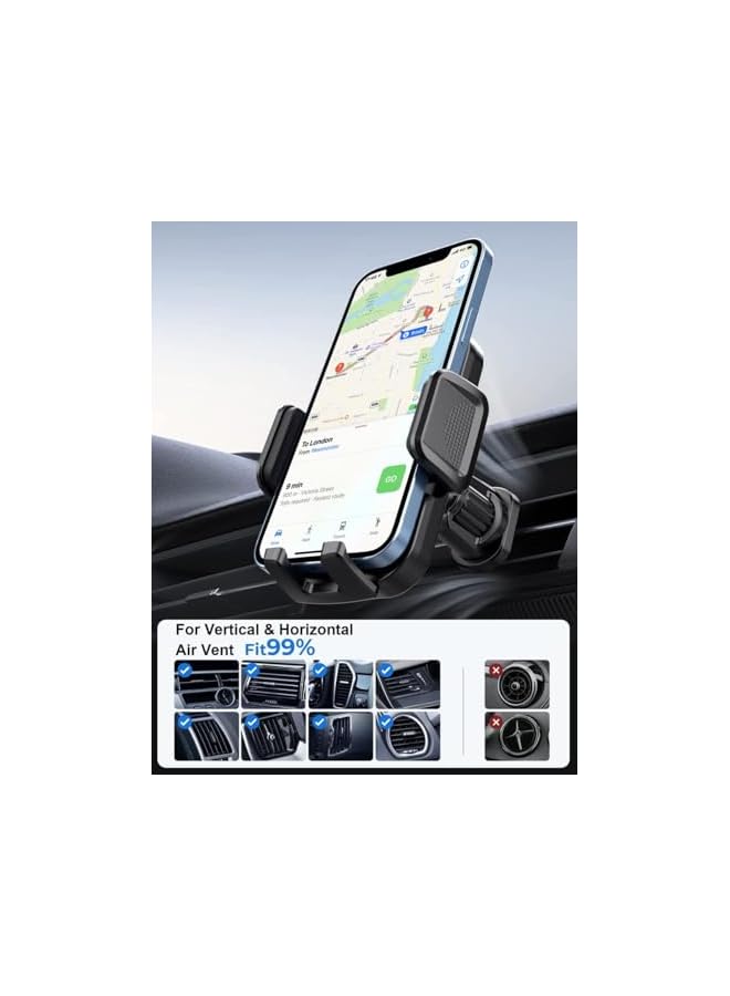 S-TOP Car Phone Holder Car Mount - Upgraded 3-in-1 Dashboard/Air Vent/Windscreen, One-button Release, Metal Hook Mobile Holder, Fit for iPhone 17/16/15/14, Samsung S25/24/23, 12.7-11.5" Accessories - Image 2