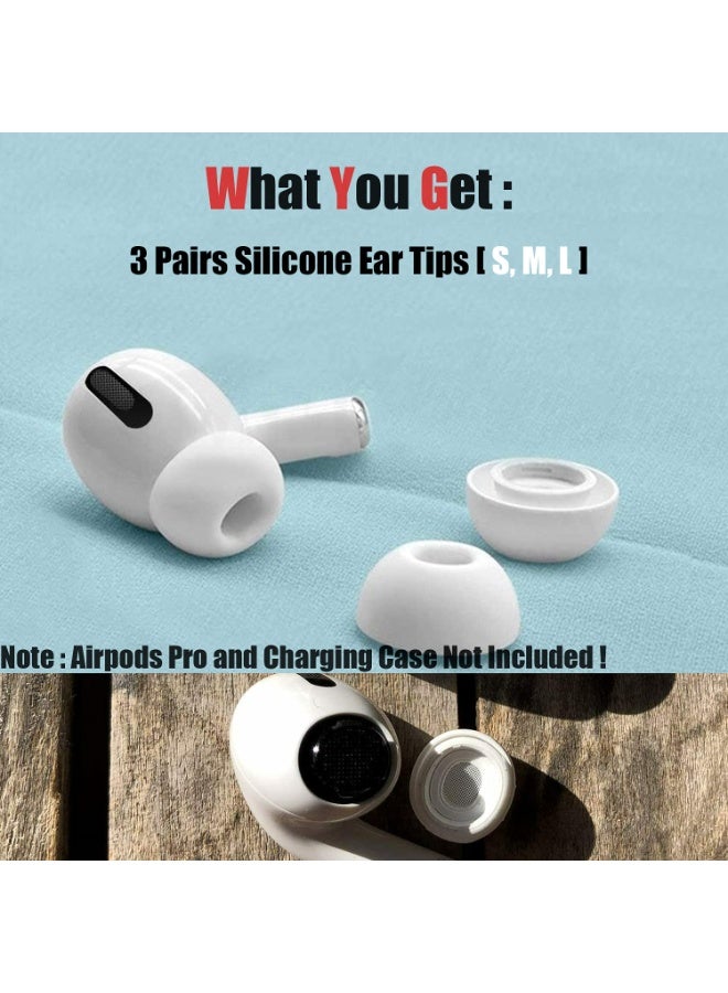 شابية أطراف أذن بديلة من السيليكون لسماعات AirPods Pro وPro 2، 3 أزواج من سماعات الأذن العازلة للضوضاء والمضادة للانزلاق مع جراب تخزين محمول (أبيض، S/M/L) - Image 5