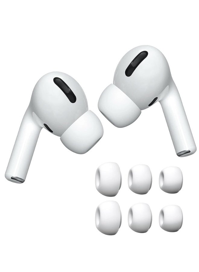 شابية أطراف أذن بديلة من السيليكون لسماعات AirPods Pro وPro 2، 3 أزواج من سماعات الأذن العازلة للضوضاء والمضادة للانزلاق مع جراب تخزين محمول (أبيض، S/M/L) - Image 1