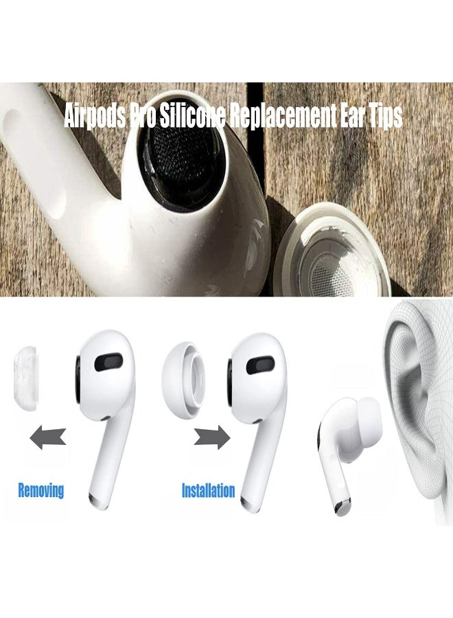 شابية أطراف أذن بديلة من السيليكون لسماعات AirPods Pro وPro 2، 3 أزواج من سماعات الأذن العازلة للضوضاء والمضادة للانزلاق مع جراب تخزين محمول (أبيض، S/M/L) - Image 2