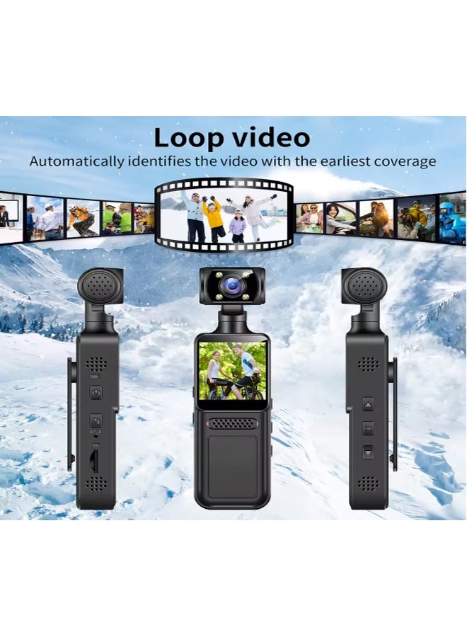 كاميرا محمولة عالية الدقة مزدوجة العدسات مع رؤية ليلية وشاشة LCD - Image 5
