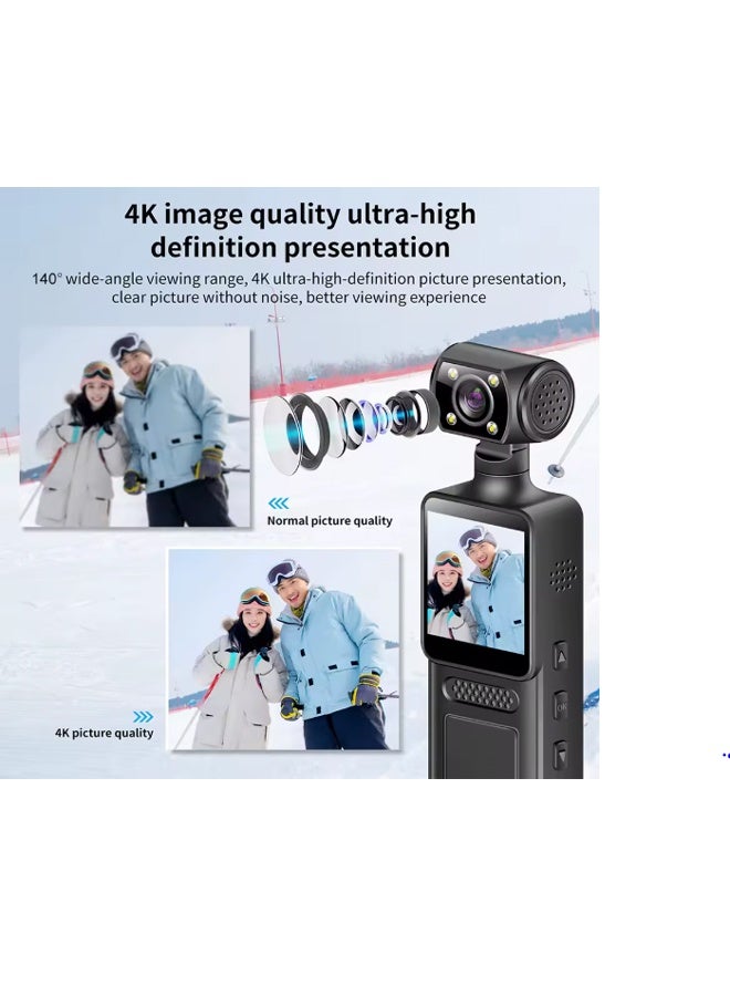 كاميرا محمولة عالية الدقة مزدوجة العدسات مع رؤية ليلية وشاشة LCD - Image 4