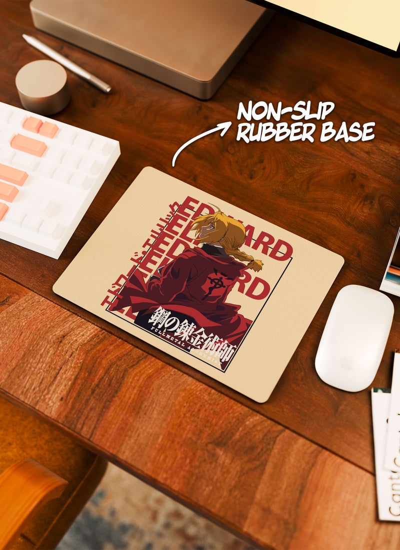 LOUD UNIVERSE Fullmetal Alchemist Jar Fullmetal Alchemist Brotherhood Non-Slip Rubber Base Mouse Pad Edward Elric Rectangular Desk Mouse Pad Alchemist of Steel Amestris-Manga Series - Image 3
