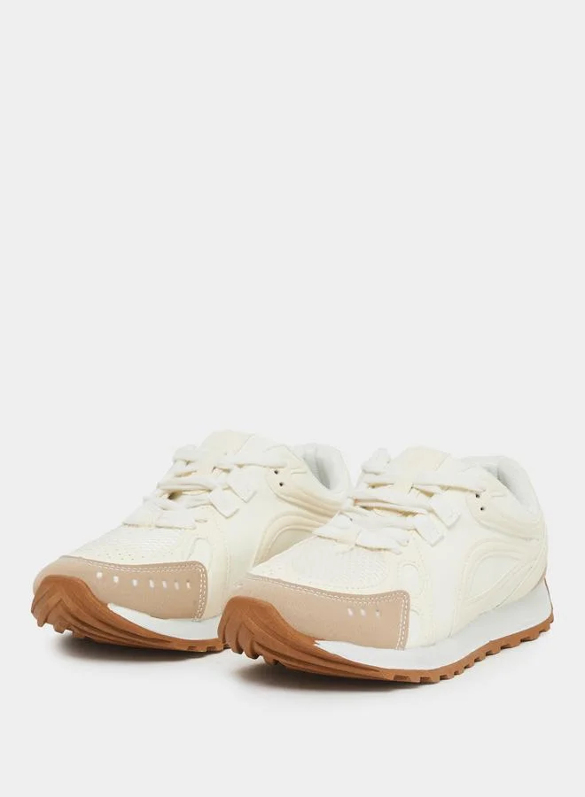 Styli Styli Panelled Lace Up Sneakers