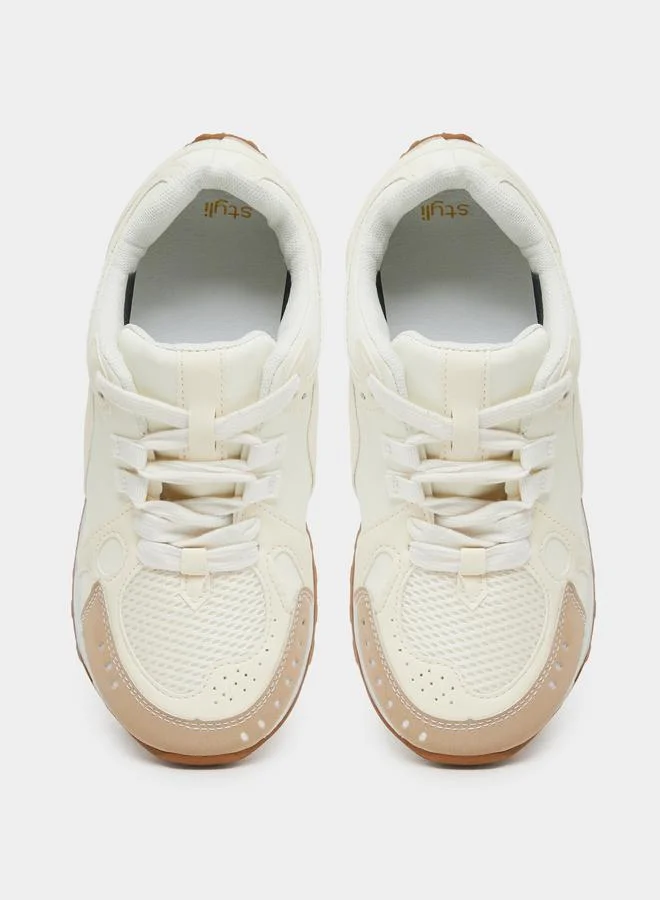 Styli Styli Panelled Lace Up Sneakers