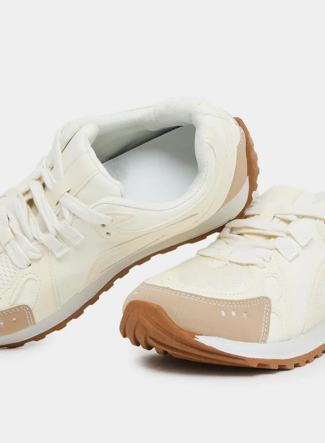Styli Styli Panelled Lace Up Sneakers