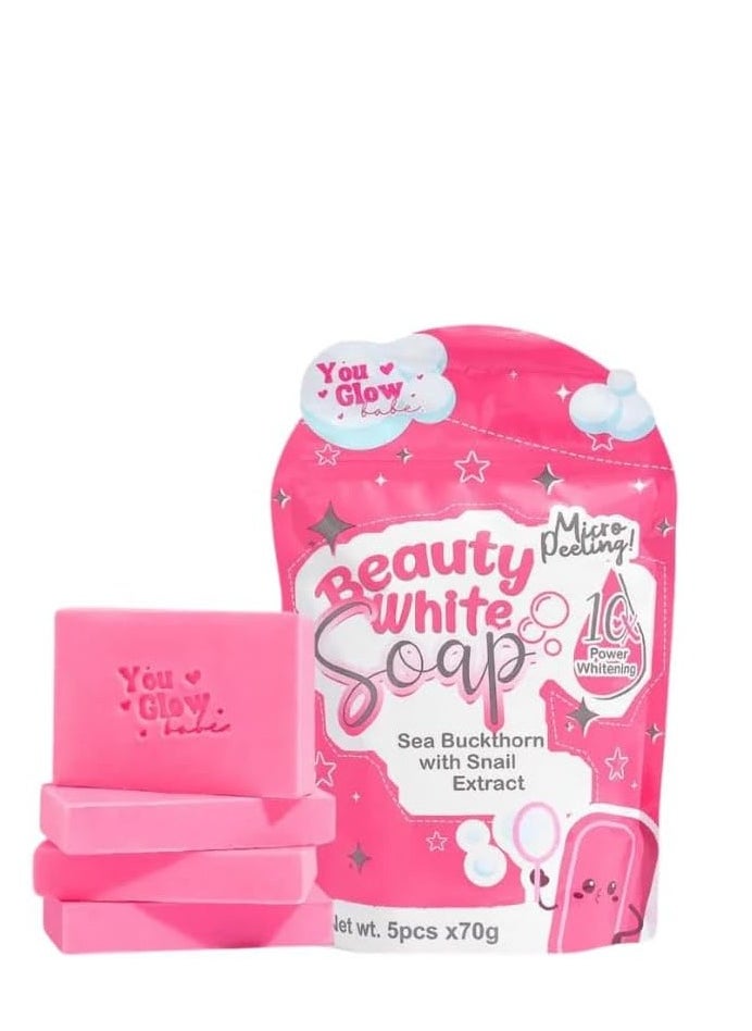 You Glow Babe 1 Bag You Glow Babe Beauty White Soap Sea Buckthorn with snail Extract (5 pcs*70g)  - Image 1