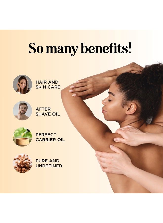 Maple Holistics زيت اللوز الحلو المعصور على البارد - زيت لوز حلو نقي للعناية بالبشرة وزيت مرطب للجسم للرجال والنساء - زيت ناقل لخلط الزيوت الأساسية لمنتجات الجمال DIY للشعر والبشرة والأظافر 16 أونصة - Image 3