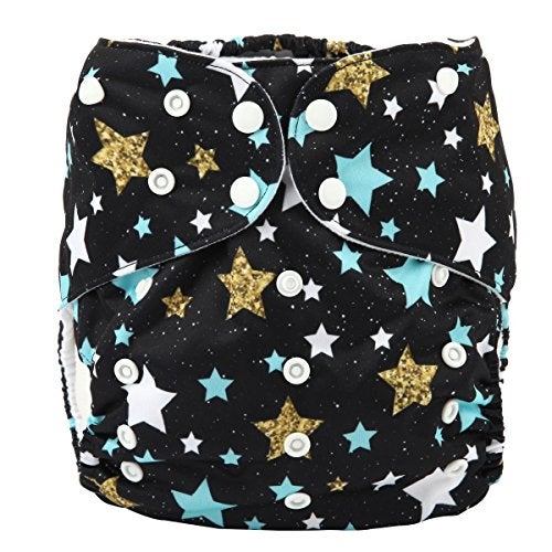 Sigzagor 2 to 7 Years Old Junior Big Cloth DiaperNappyPocket Reusable WashableBaby Kids Toddler Stars - Image 1