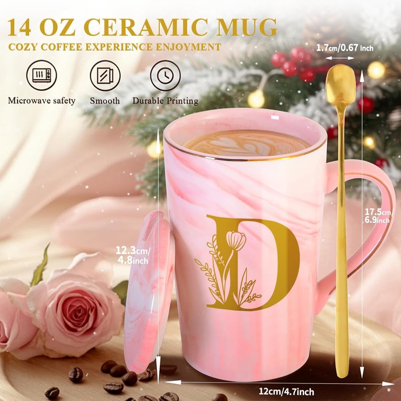 MNZZ Personalized Ceramic Coffee Mug with Lid Tea Cup Cool Grandma Gifts Grandmother Nana Glamma Mawmaw Yaya Abuela Abuelita Grandmas Mamaw Memaw Mimi Nonna Granny Oma Meme Christmas Xmas Present,D - Image 4