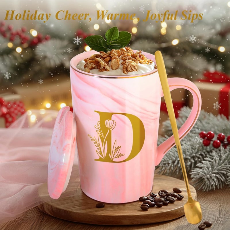 MNZZ Personalized Ceramic Coffee Mug with Lid Tea Cup Cool Grandma Gifts Grandmother Nana Glamma Mawmaw Yaya Abuela Abuelita Grandmas Mamaw Memaw Mimi Nonna Granny Oma Meme Christmas Xmas Present,D - Image 3