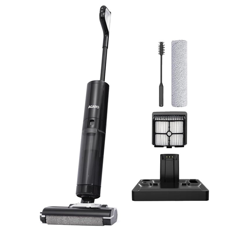 AGARO Royal Mop Vacuum Cleaner Wet Dry Cleaner for MultiType Hard Floor HEPA Filter Lightweight Cordless Brushless Motor Smart Display Self PropelledSterilize Clean Removes Sticky Mess - Image 1