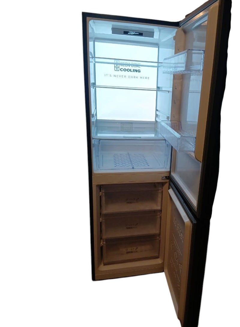 Unionaire URN500CEPBLG1ADTH 370L Net No Frost Combi Refrigerator, Black Glass - Image 4