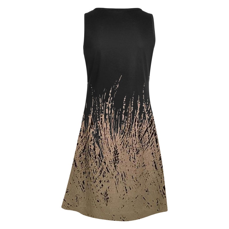 Women's Sleeveless Floral Print Midi Dress Summer Fashion - Image 3