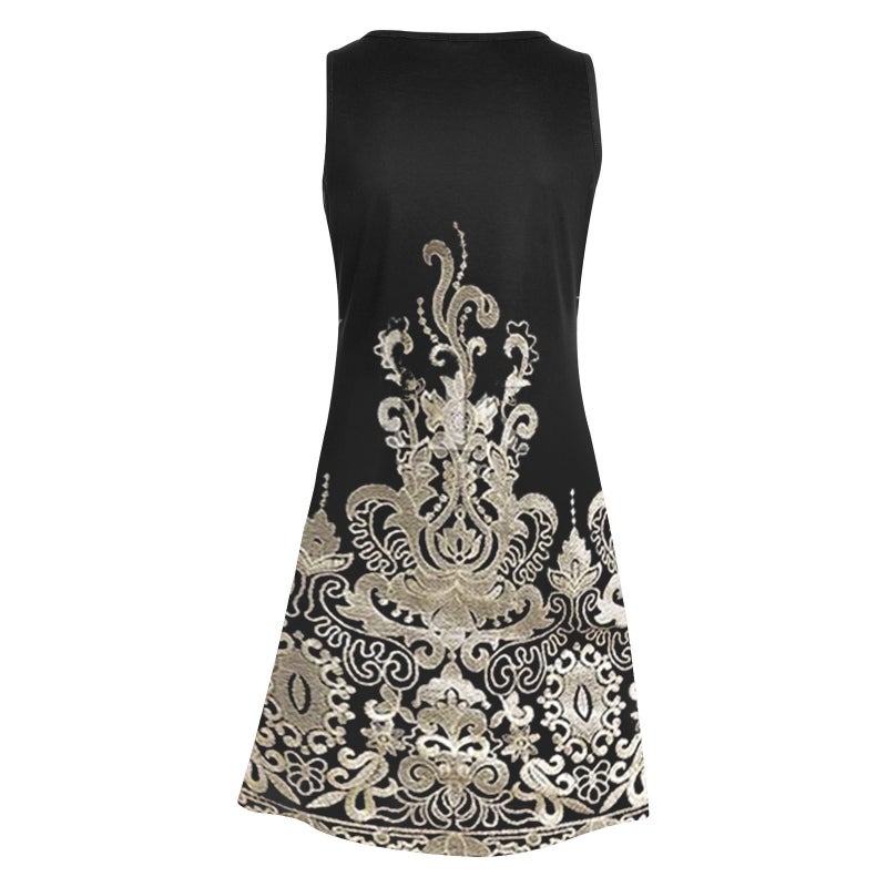 Women's Sleeveless Floral Print Midi Dress Summer Fashion - Image 4