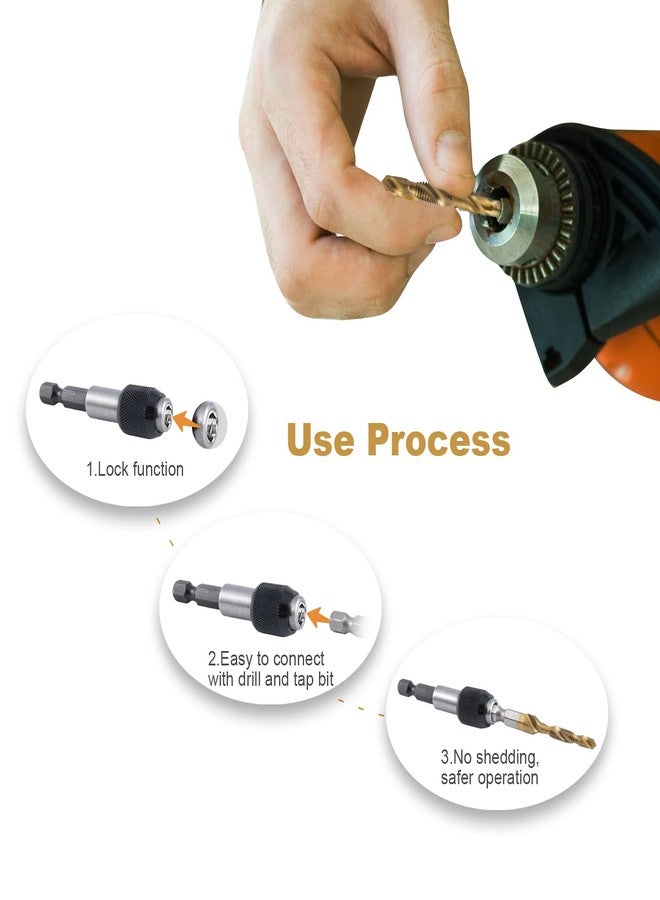 HIDOTOL Titanium Combination Drill and Tap Bits Set with Quick Change Adapter, 13 PC SAE/Metric Screw Taps, 3-in-1 Bit Tool for Drilling, Tapping and Countersinking - Image 5
