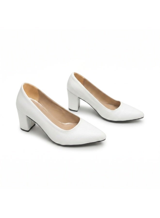 Vbranda Classic Closed Sandals With Heels R-800-WHITE LEATHER - Image 2