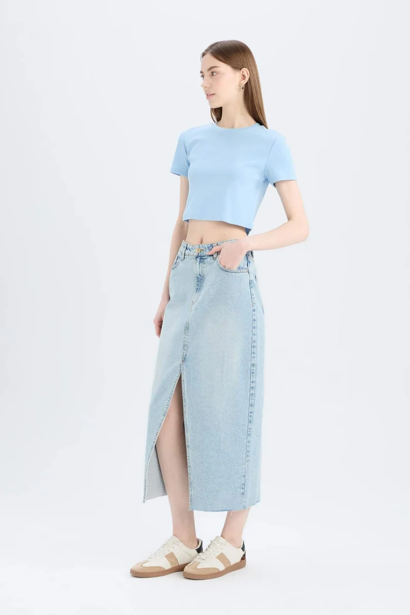DeFacto Long Fit Denim Skirt