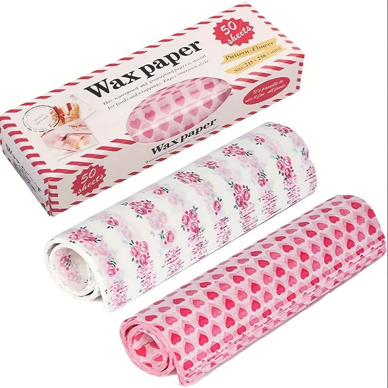 50pcs Macarons Oilproof Wax Paper Pad for Baking Sandwiches Bread Cheese - Image 1