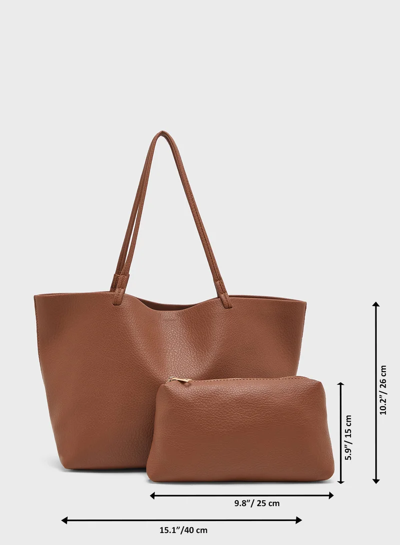 ELLA Scrunched Shoulder Bag with Pouch