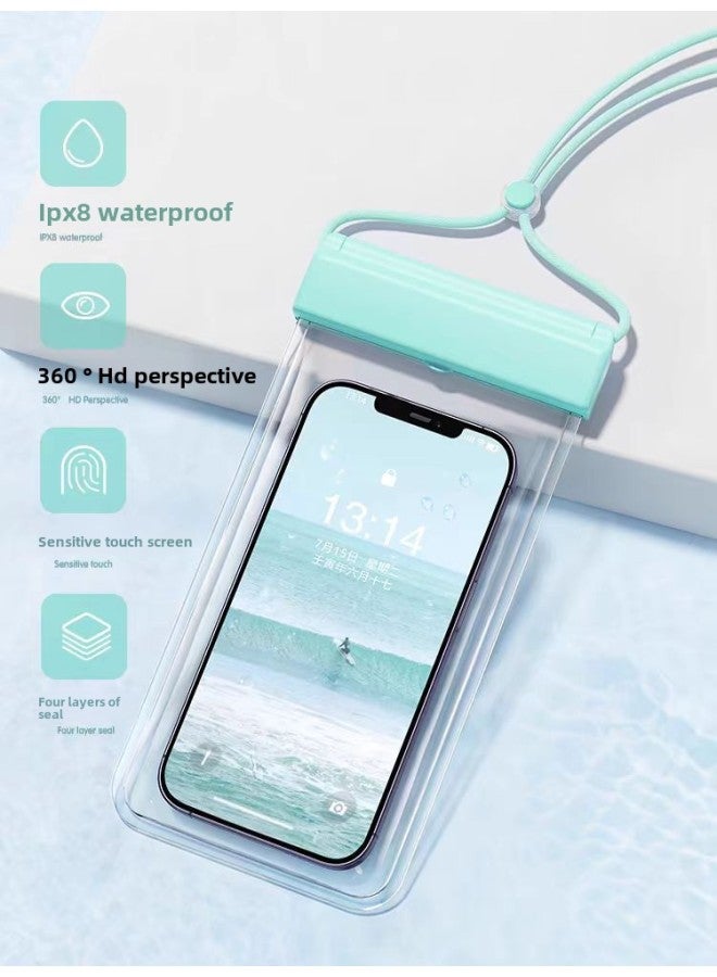 Generic Flip Mobile Phone Waterproof Bag Touchscreen Swimming Drifting Thickened Transparent Waterproof Mobile Phone Case In Stock-Color:clamshell Green - Image 1