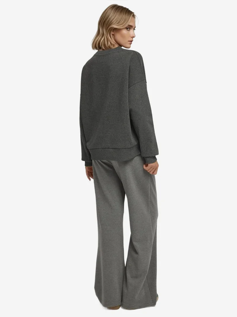 HICCUP Oversized Crew Neck Basic Sweatshirt