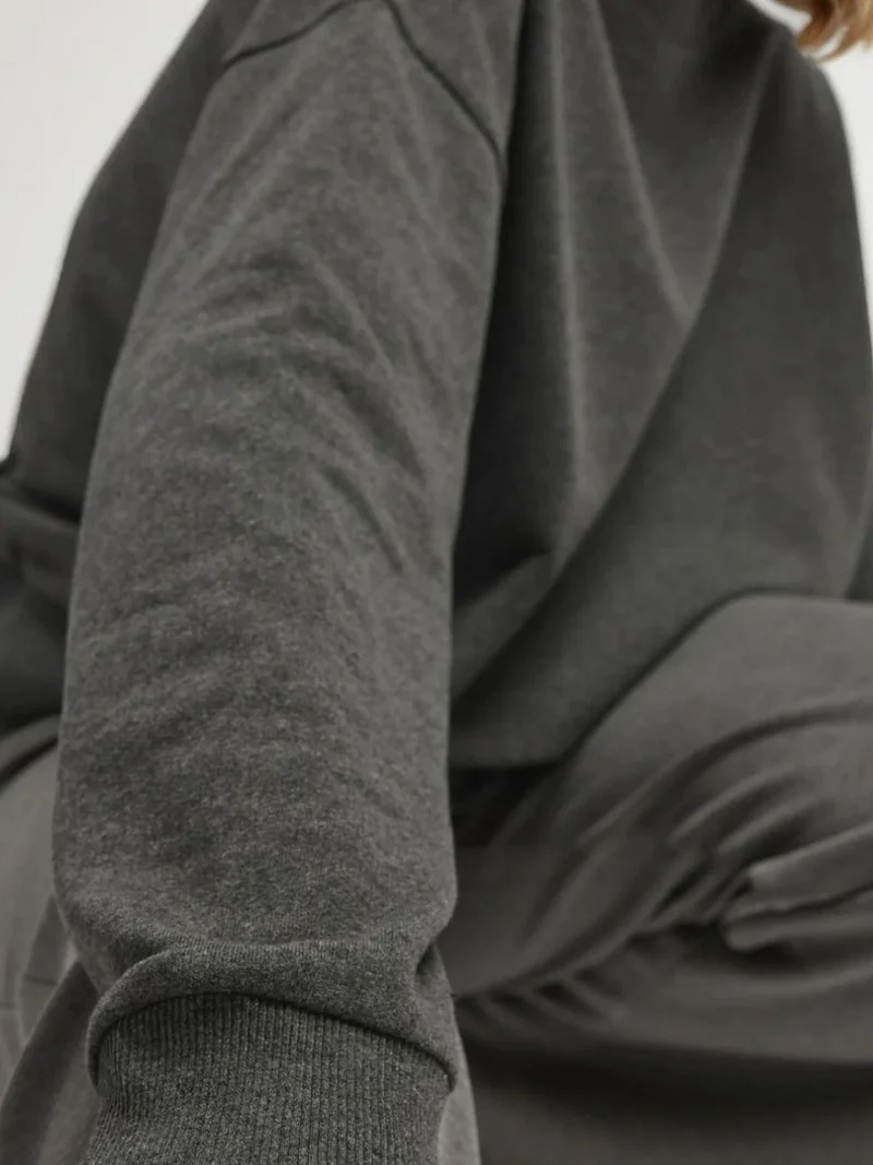 HICCUP Oversized Crew Neck Basic Sweatshirt