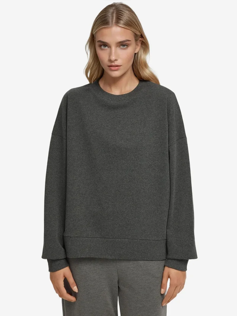 HICCUP Oversized Crew Neck Basic Sweatshirt