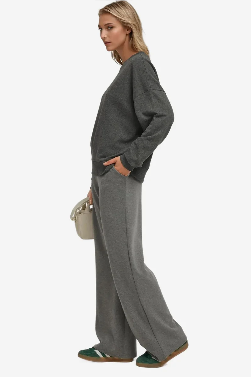 Hiccup Oversized Crew Neck Basic Sweatshirt