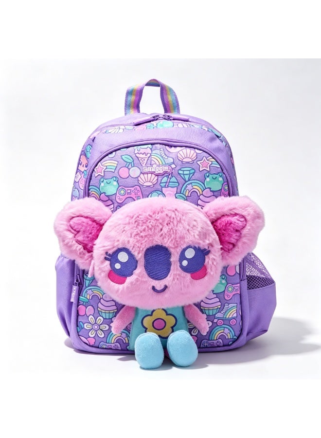 Smiggle Cute Kids Backpack with Detachable Plush Doll, 36*28*13cm Lightweight Spacious School Bag for Girls Daily Study Travel - Image 1