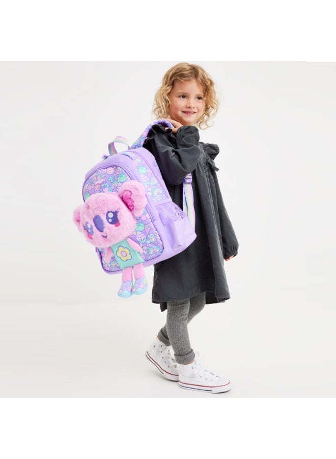 Smiggle Cute Kids Backpack with Detachable Plush Doll, 36*28*13cm Lightweight Spacious School Bag for Girls Daily Study Travel - Image 3